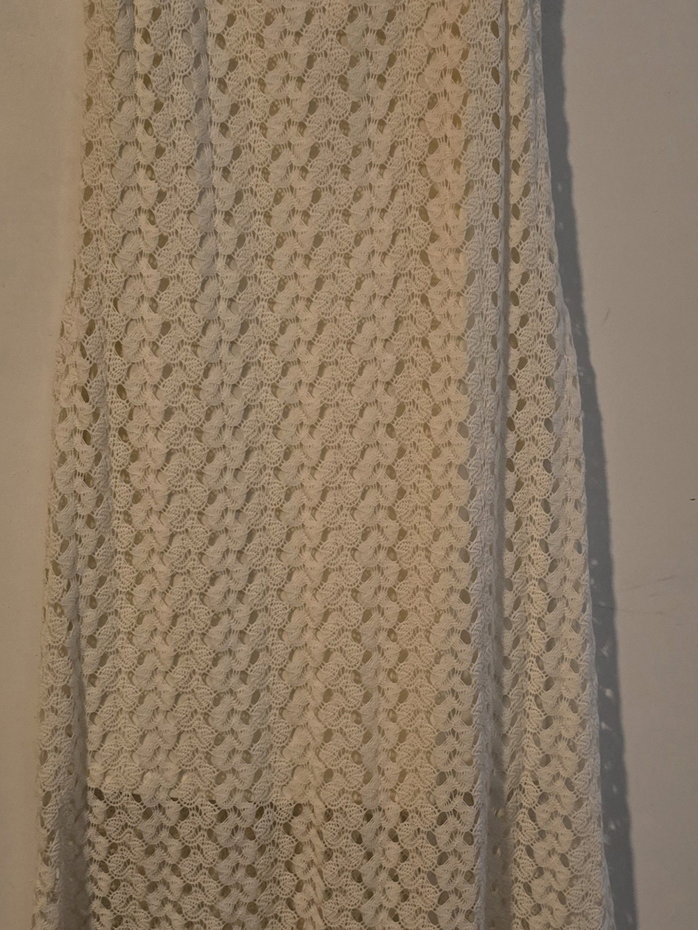 Xhilaration Cream Crochet Maxi Dress